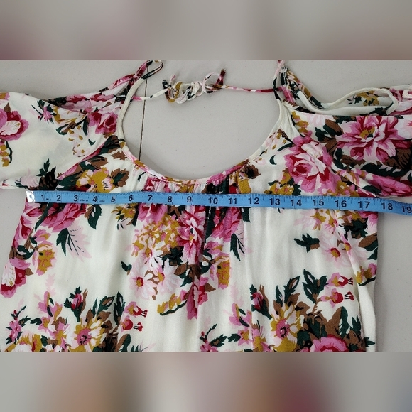 Umgee Bloomcore Floral Lace Cold Shoulder Casual Dress Sz S - Picture 10 of 16